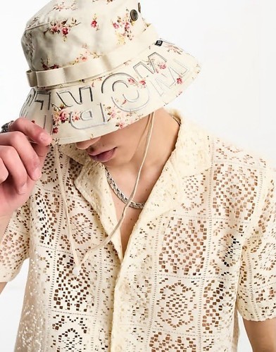 HUF Worldwide Field Boonie Bucket Hat - Ivory / Floral Print - L/XL
