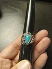 Vintage Navajo Native Sterling Silver Unique Turquoise ring sz 9