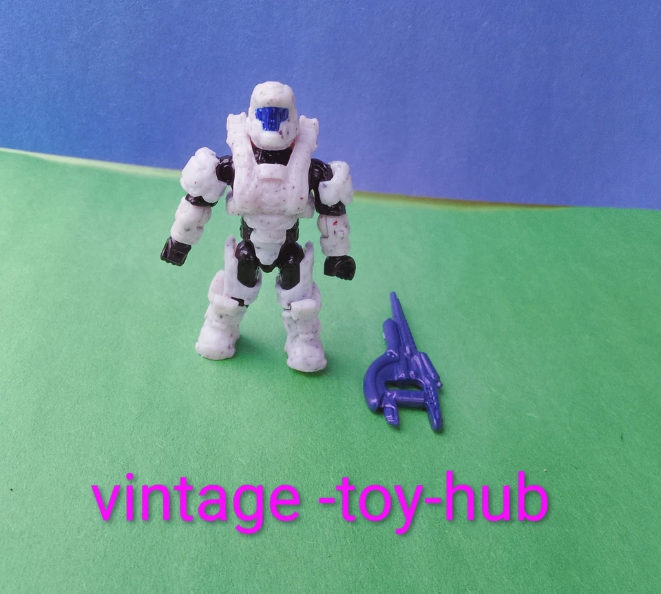 Halo Mega Bloks🔥UNSC ARCTIC WHITE SPARTAN DEFENDER🔥con Papeleo, Gun Echo Series Foto 4 de 4