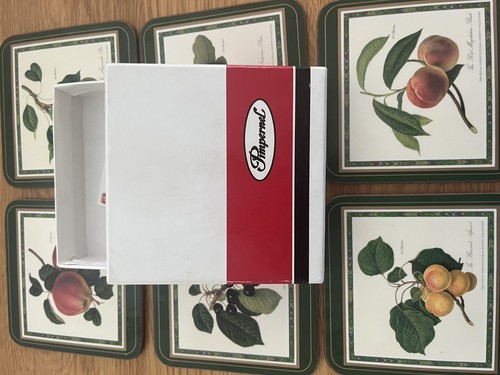Vintage Pimpernel Cork Back Coasters Hooker Fruits - Picture 3 of 5