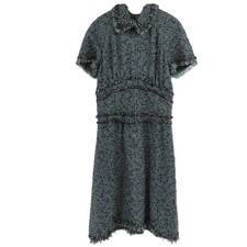 CHANEL COCO Mark Tweed #40 Zippered Summer Fashion one piece France 103745