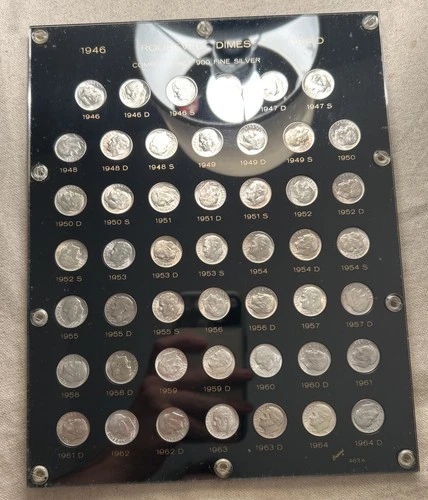 Capital Holder ROOSEVELT DIMES Complete Set 1946-1964D ALL BU