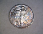 1993  SILVER EAGLE IN BRILLIANT UNCIRCULATED WITH ORIGINAL TONING