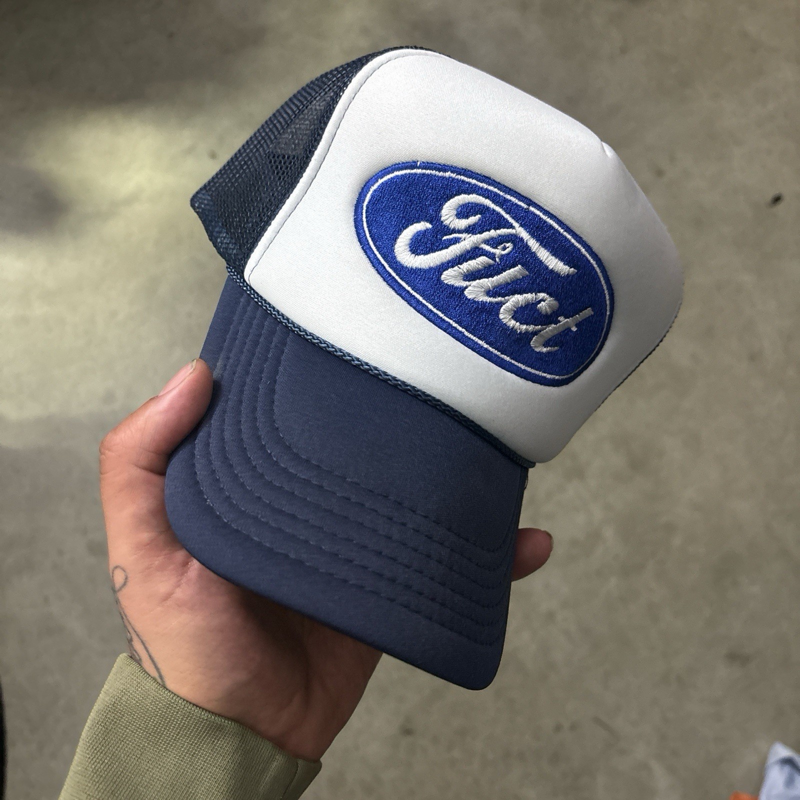 FUCT Trucker Hay Navy Blue And White