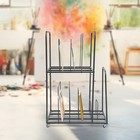 Storage Rack With Canvas 2 Tier Art Canvas Storage Rack with 4 Wheels Display Stand for Painting ...