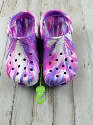 Crocs Classic clog Color Tye dye Unisex Big Kids-Size J4 Fits Women's 5.5 NEW