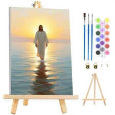 Framed Paint by Numbers Kits for Adults, Jesus Paint by Numbers Kit for Adult