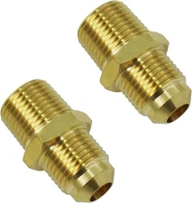 2PCS Propane BBQ Grill Brass Union Adapter Threaded Gas Connector Fitting