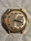Vintage Timex Marlin Watch Men 35mm Gold Tone Date 1973 Manual Wind Parts/Repair