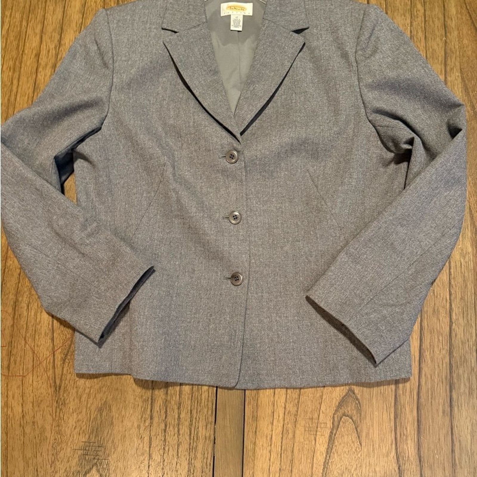 Talbots Gray Wool Blazer Structured Shoulders and… - image 6