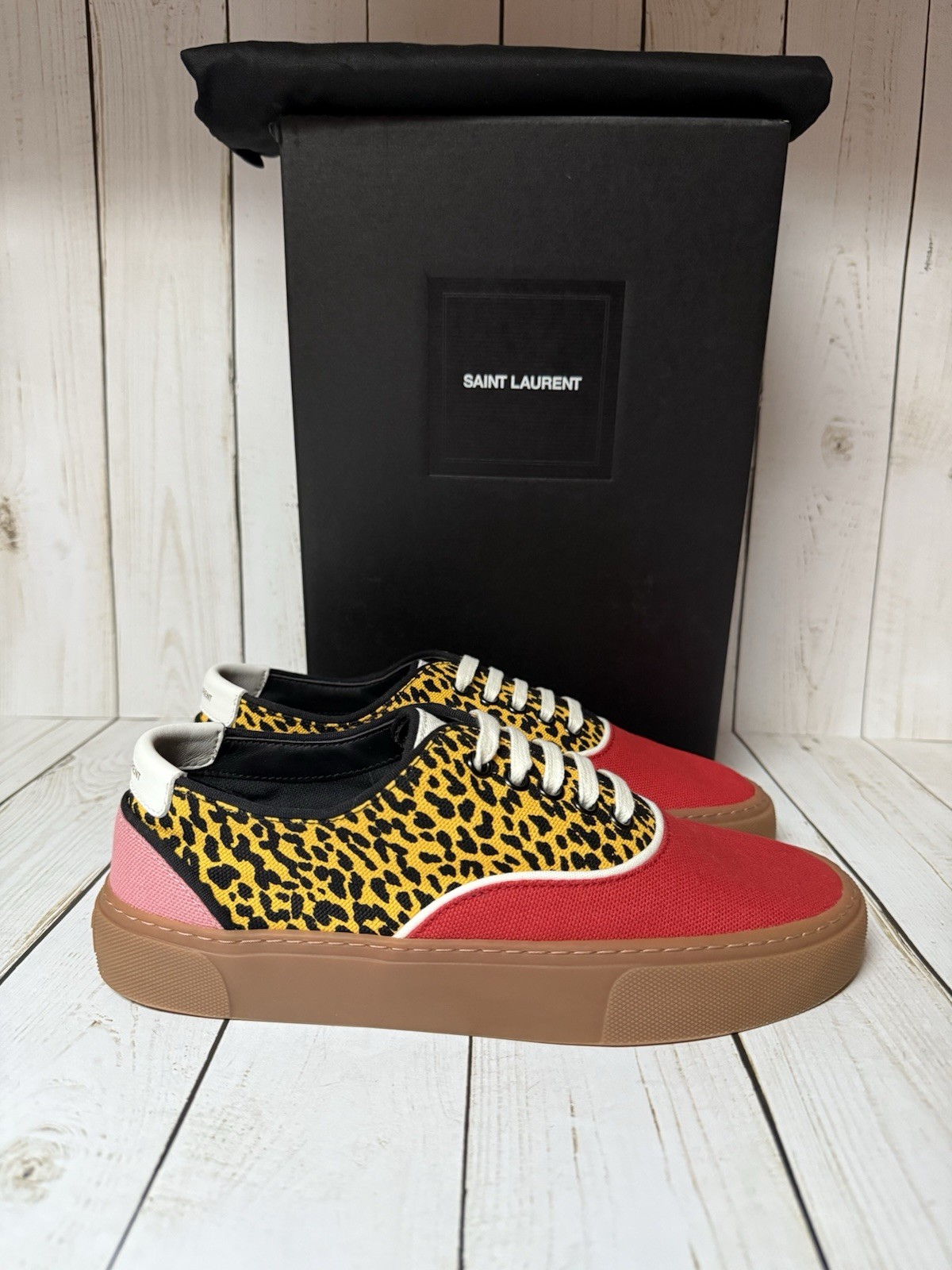 Sneakers basse Saint Laurent Vernice color block multicolore taglia 38 8