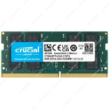 Crucial 8GB DDR4 3200 MHz PC4-25600 SODIMM Laptop Memory RAM (CT8G4SFRA32A) x1