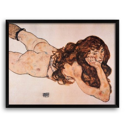 Akt - Egon Schiele | 70x50 cm Kunstdruck auf Karton ohne oder mit Rahmen