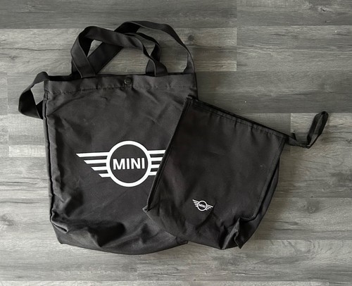 Mini Accessori Auto Mini Cooper Ufficiale Borsa Nera e Tote Bag VUOTA Tela - Foto 4 di 12