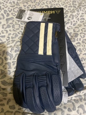 Triumph Motorrad Sulby Navy Knochen Leder Handschuhe UK S NEU
