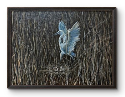 FLY AWAY BIRD MODERN ART 8x10 ORIGINAL COLLECTIBLE INTERIOR DESIGN