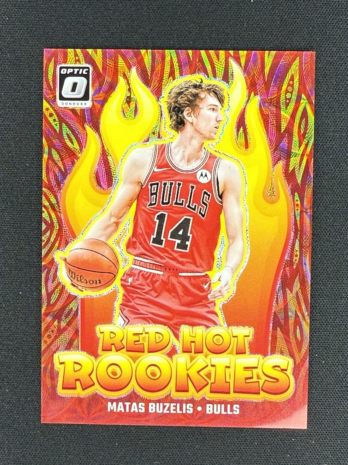 Matas Buzelis 2024-25 Panini Donruss Optic Red Hot Rookies Red Gold Scope /99 RC
