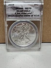 2015 $1 AMERICAN SILVER EAGLE ANACS MS70 FIRST STRIKE COIN.