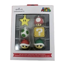 HALLMARK Nintendo Super Mario SET OF 6 Mini Christmas Tree Ornaments Brand New