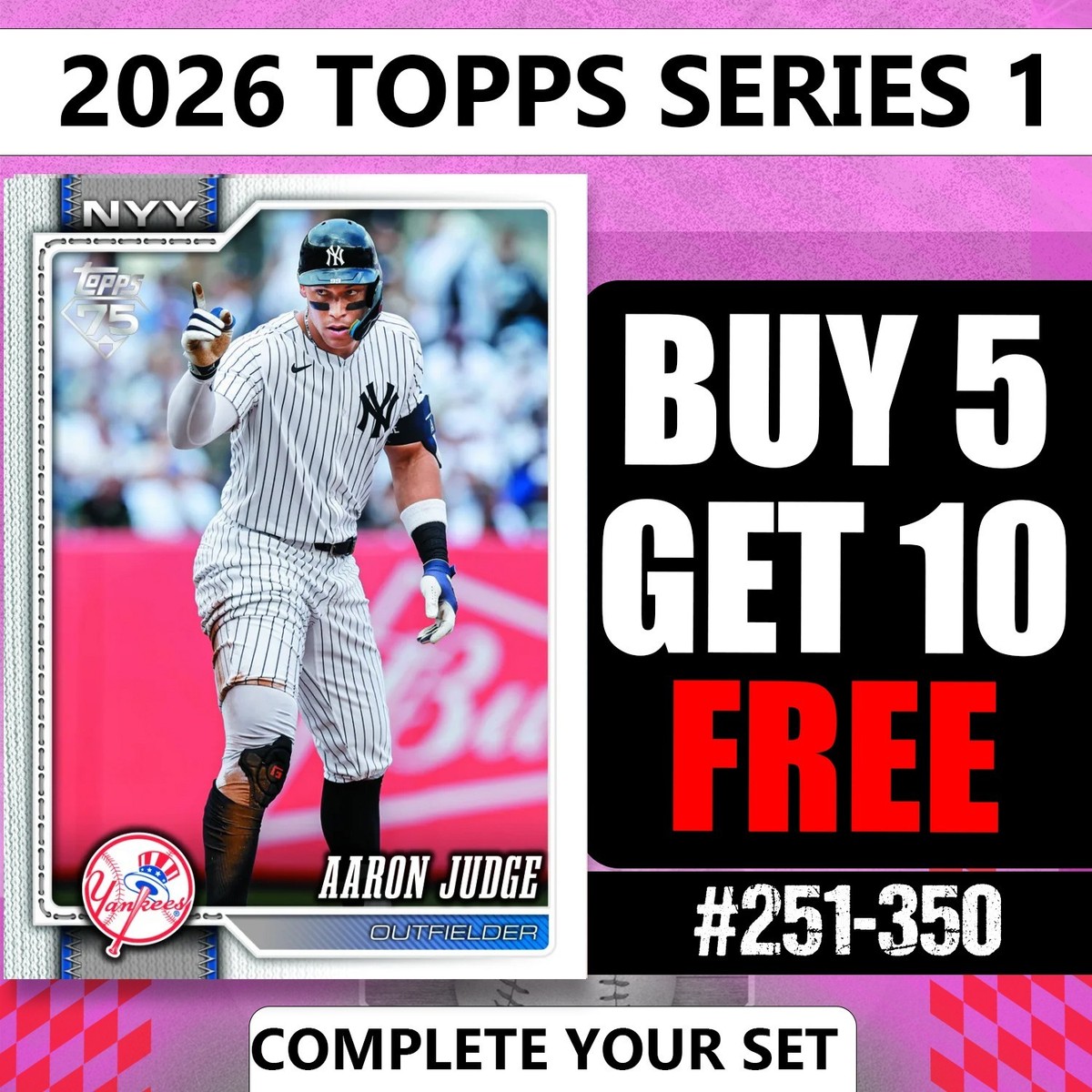 2026 Topps Series 1 Baseball Singles #251-350 You Pick Complete Your Set