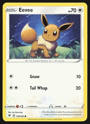 SWSH04: Vivid Voltage Eevee #130/185 Common Pokemon Card