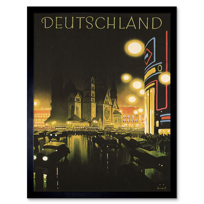 Berlin Deutschland Deutschland Reise Wandbild Kunstdruck gerahmt 12x16