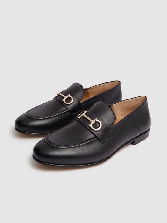Ferragamo Gin leather loafers Black eBay