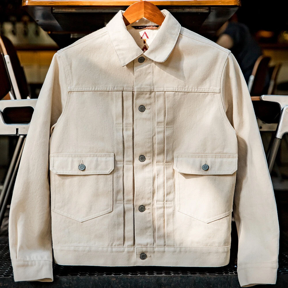 Denim Jacket Men's American Pockets Work Coat Vintage Casual