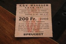 TICKET )) KSV WAEGEM V STANDARD LIEGE - BEKER VAN BELGIE 1/2 1993