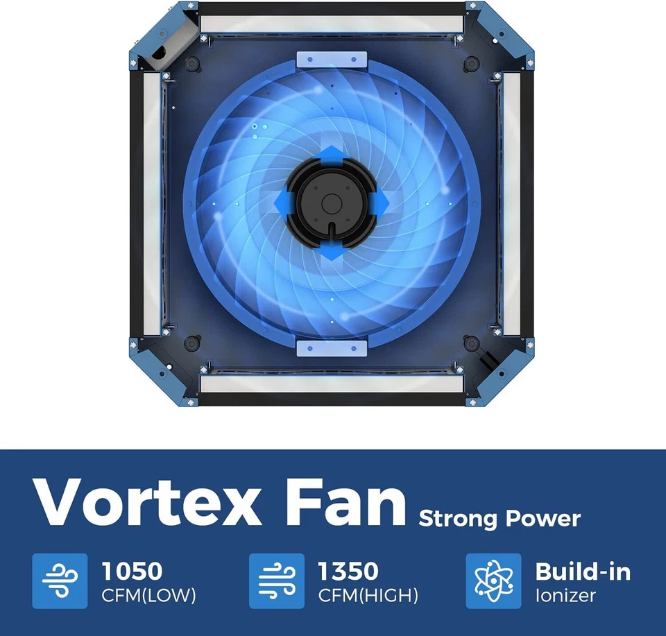 AlorAir 360 Degree Hanging Intake Air Filtr System Built-in Ionizer Air Purifier - Image 4 of 4