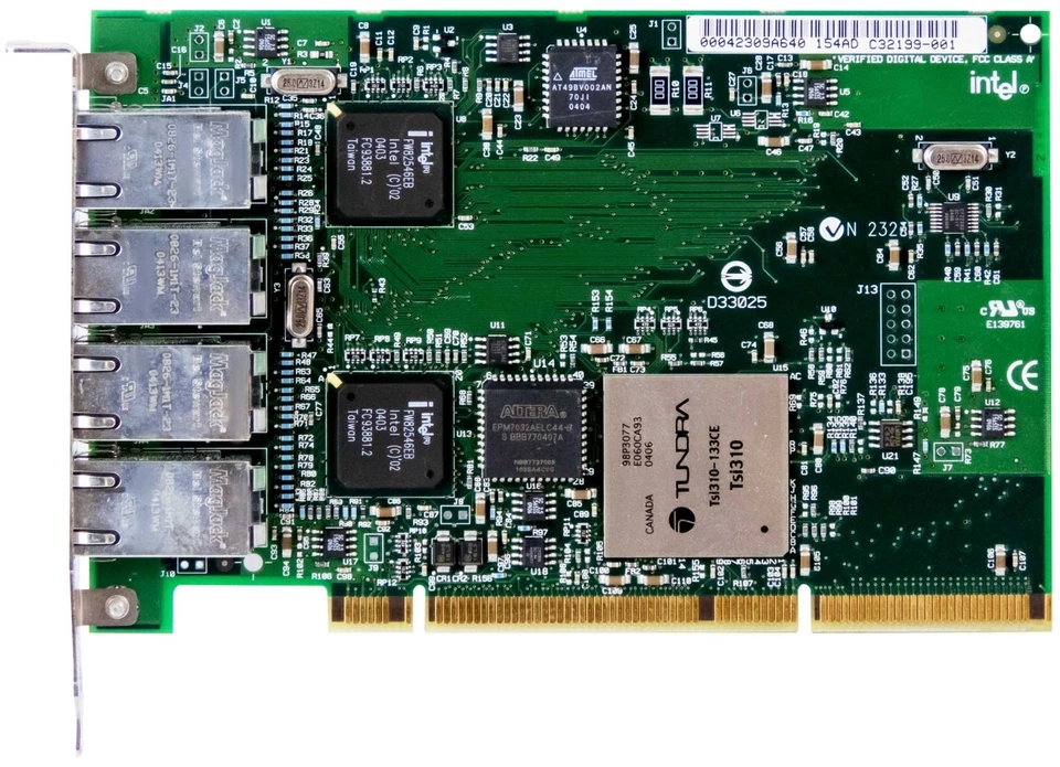 Scheda Rete Intel / HP C32199-001 Pro/1000 MT Pci-X Quad-Port RJ-45 1Gbps - Immagine 2 di 2