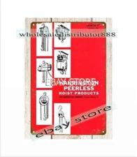 1963 Harrington Peerless Hoist Products man cave craftsman tin sign
