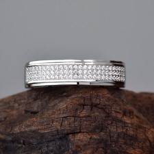 Anello mignolo uomo argento sterling 925 uomo hip hop matrimonio anniversario fascia