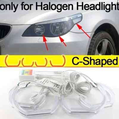 4x Multi-colored App control DTM LED Angel Eyes Rings for BMW E60 E61 2003-2007