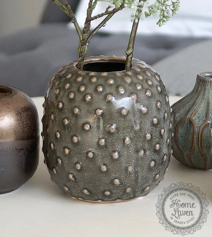 Vase Kaktus Steingut H 14 cm grün Retro Nordic Skandi Bloomingville