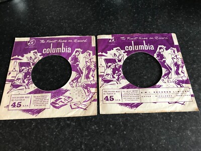 Two  7'' -- COLUMBIA  - Original Record  Sleeve  -  Dancers   1-25