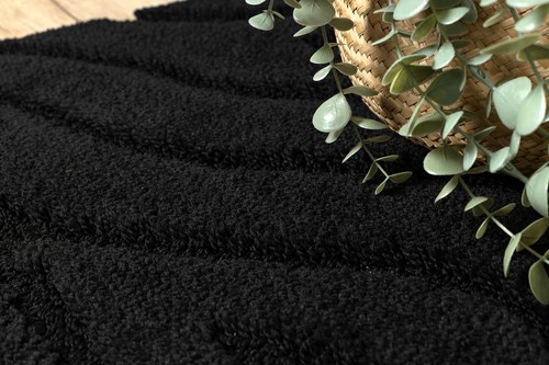 Amazing Modern BATHROOM RUG soft Circle SUPREME WAVEW antislip black - Picture 6 of 10