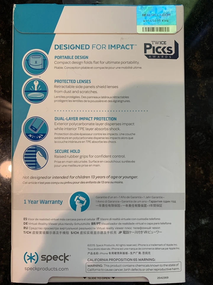 Speck Products CandyShell Grip Case for iPhone 6/6s + Pocket VR Black New - Image 4 of 4