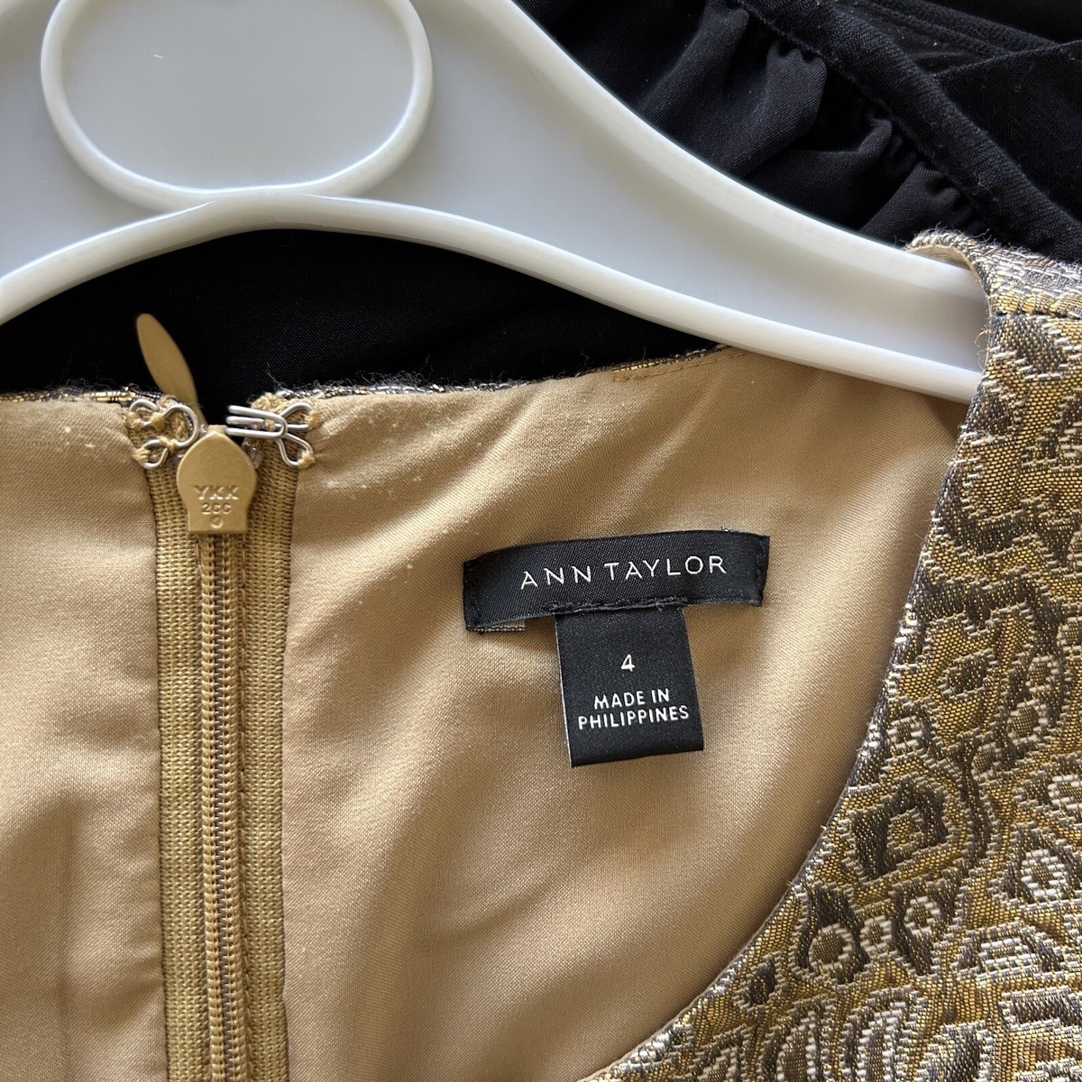 Ann Taylor Gold Dress 4 | eBay