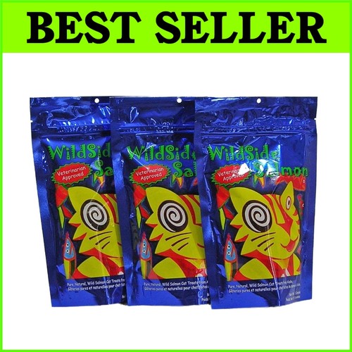 Vet Approved 100% Wild Salmon Treats - Nutritional Boost for All Cat Life Stages