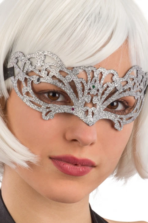 Ladies Mens Masquerade Mask Glitter Filigree Petite Classic - Image 4 of 4