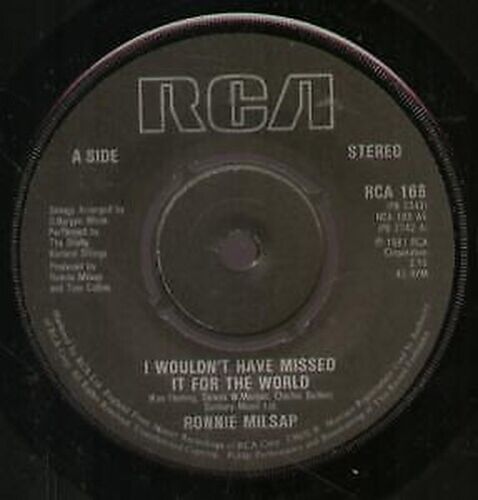Ronnie Milsap I Wouldn't Have Missed It For the World 7" vinyl UK Rca 1981 B/w - Picture 1 of 1