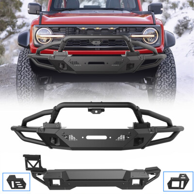 Upgrade DIY Carbon Steel Full Width Front Rear Bumper For 2021-2026 Ford Bronco