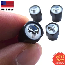 4x Wheel Tire Caps Air Valve Stem Cover For Car, Trucks, UTV, ATV Punisher Skull