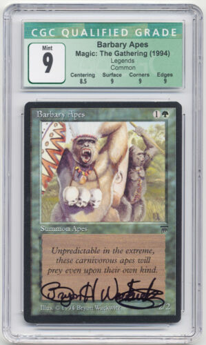Graded Signed Barbary Apes CGC 9 MINT Legends Artist Bryon Wackwitz 1994 MTG!