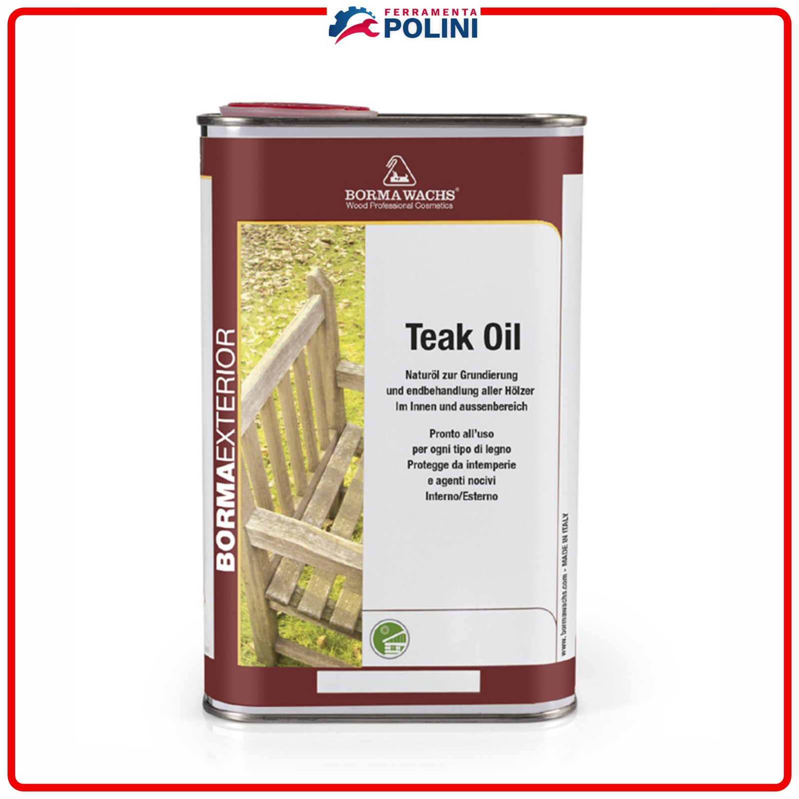 BORMA WACHS TEAK OIL 500ml - OLIO PROTETTIVO IDROREPELLENTE PER LEGNO ESTERNO