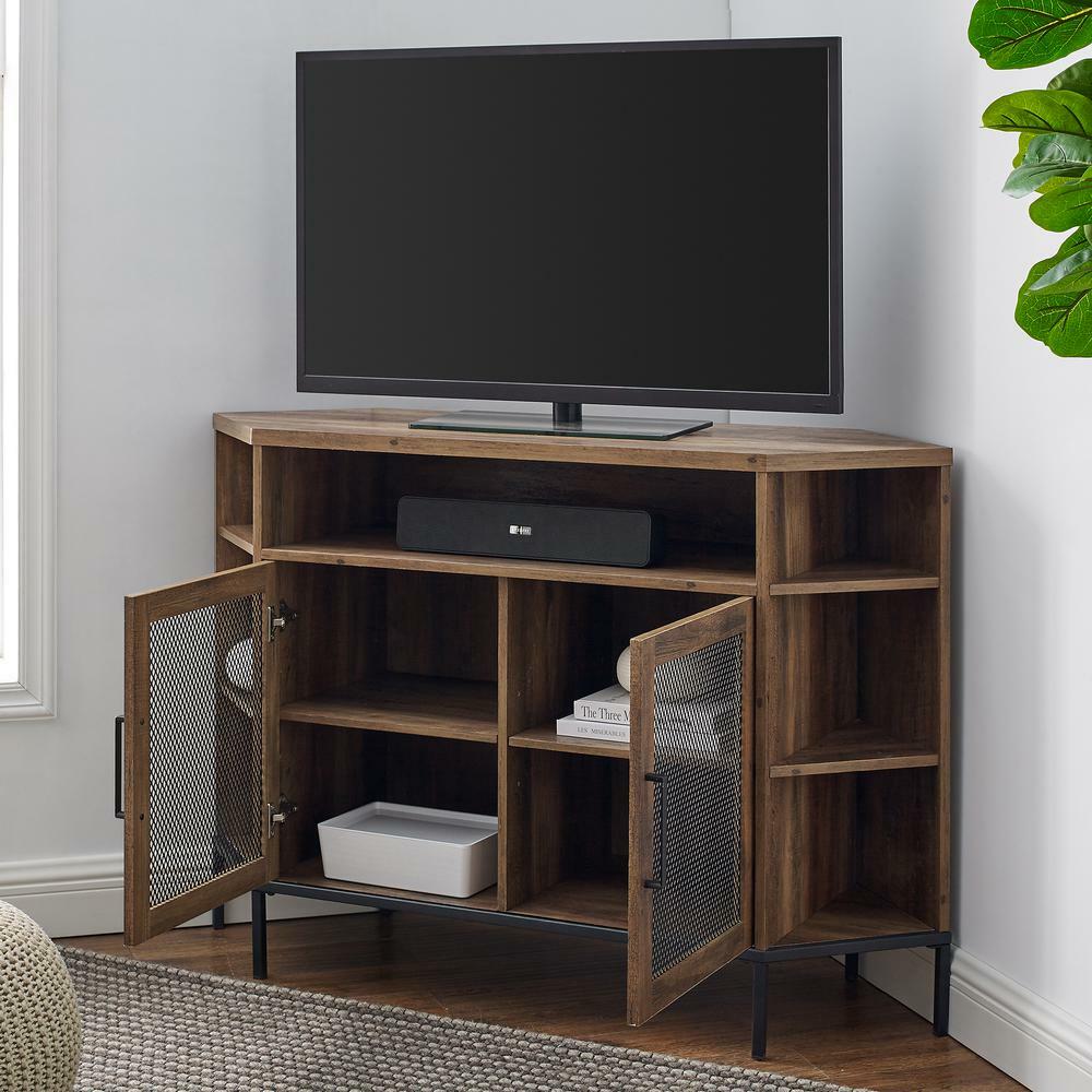 48" Mesh Door Corner TV Console -&Atilde;&Acirc;&Atilde;&Acirc;&Atilde;&Acirc;&Atilde;&Acirc;&nbsp;Reclaimed Barnwood