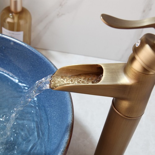 Bathroom Faucet Antique Brass Vessel Sink Mixer Single Handle/Hole Basin Tap - Picture 2 of 9