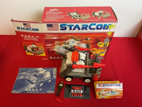 1987 VINTAGE STARCOM HARV.-7 Vehicle COMPLETE + Figure, Accessories & Box COLECO
