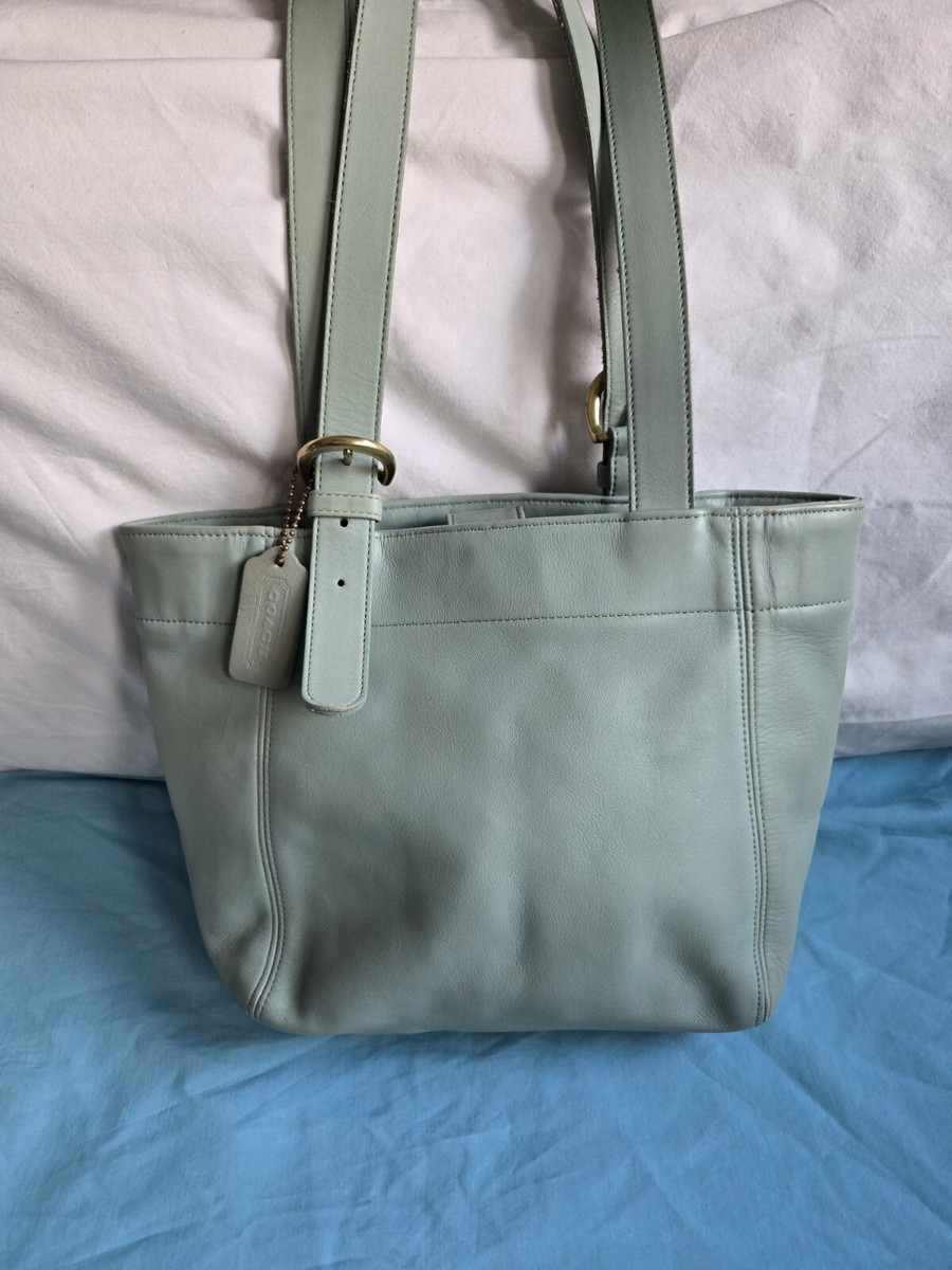 Vintage Coach #4157 Waverly SoHo Aqua Green Leather Buckle